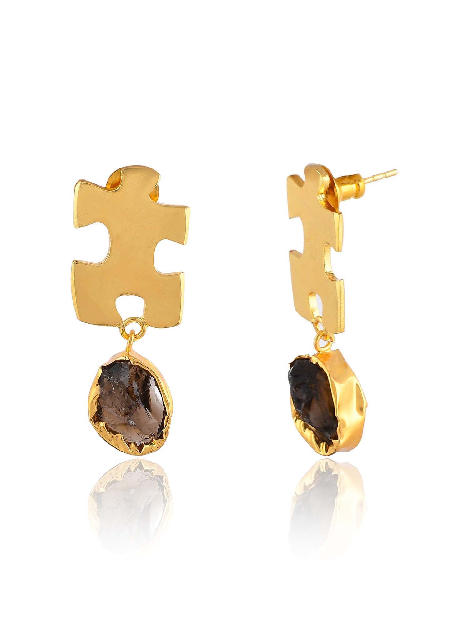 Women's Puzzle Rough Drop Earrings