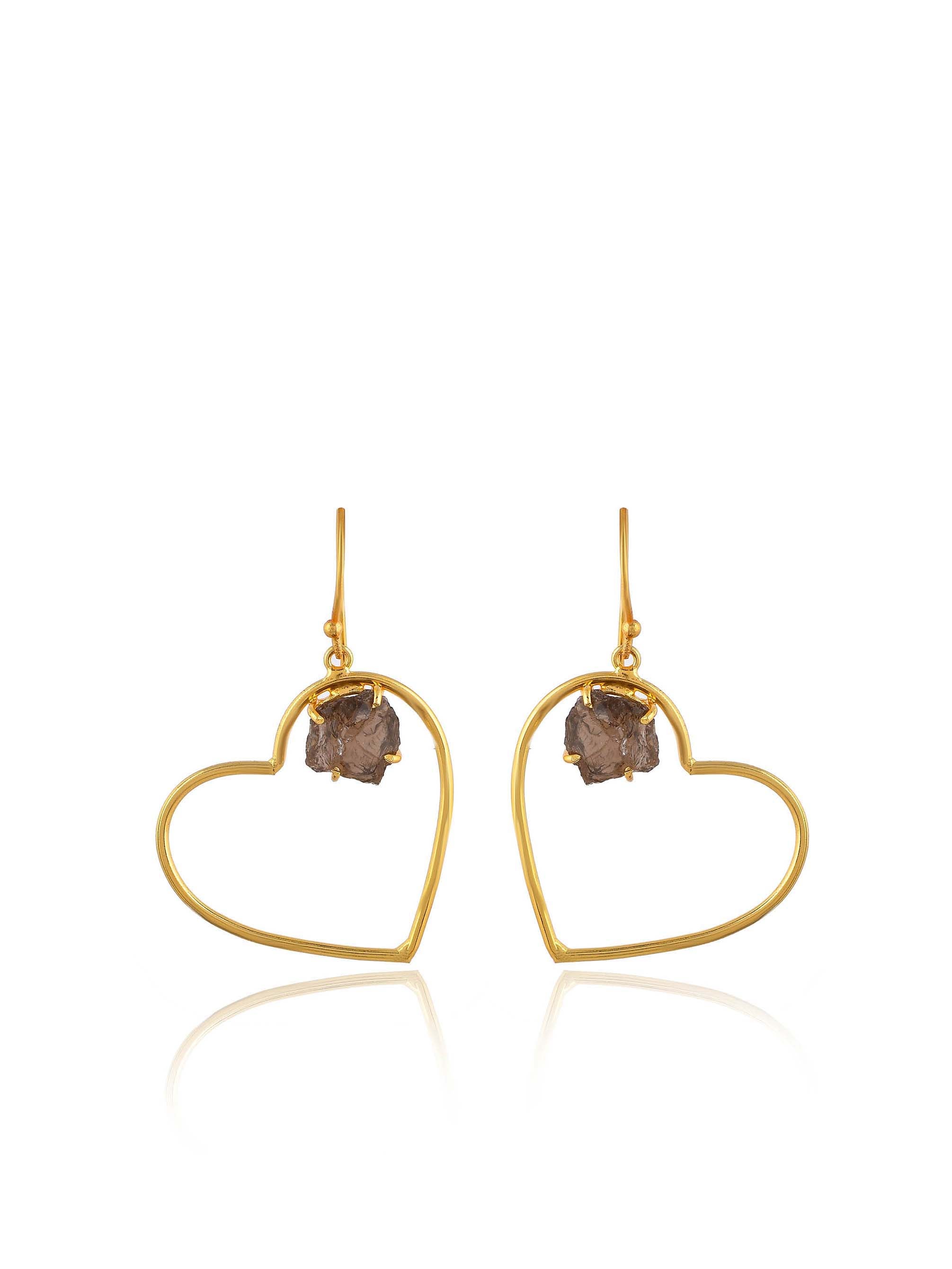 Women's Stone-In-Heart Shaped Earrings - Zurii Jewels