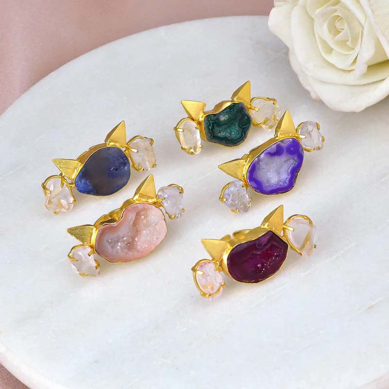 Women's Solar Druzy Cat Ring - Zurii Jewels