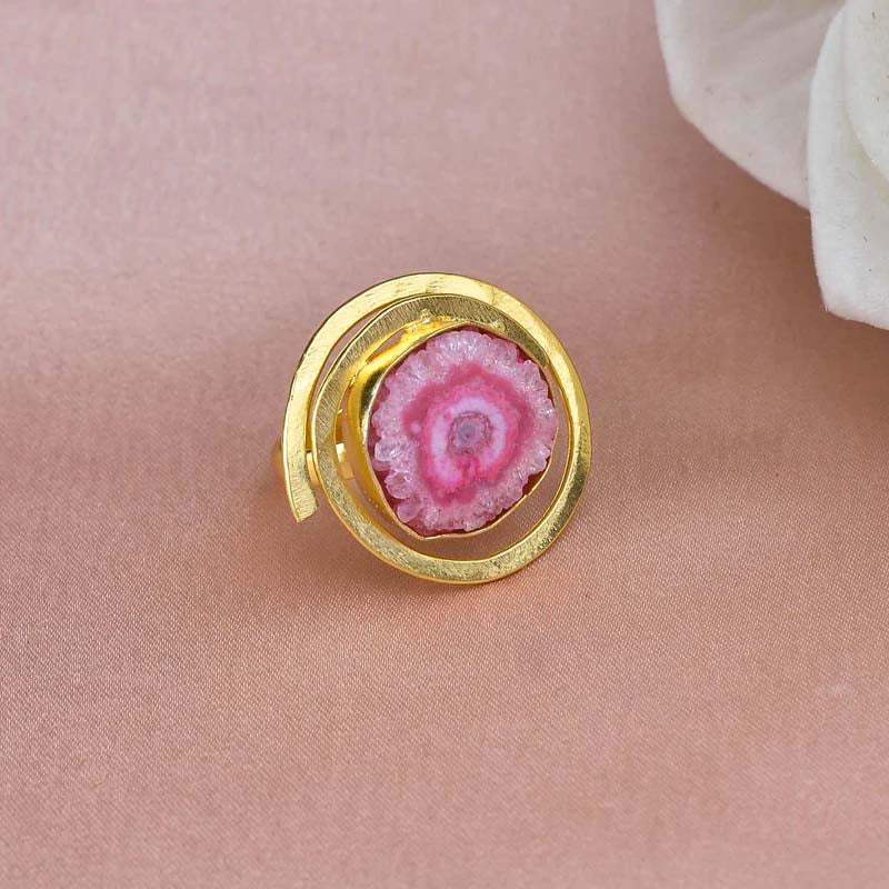 Women's Solar Druzy Spiral Ring - Zurii Jewels