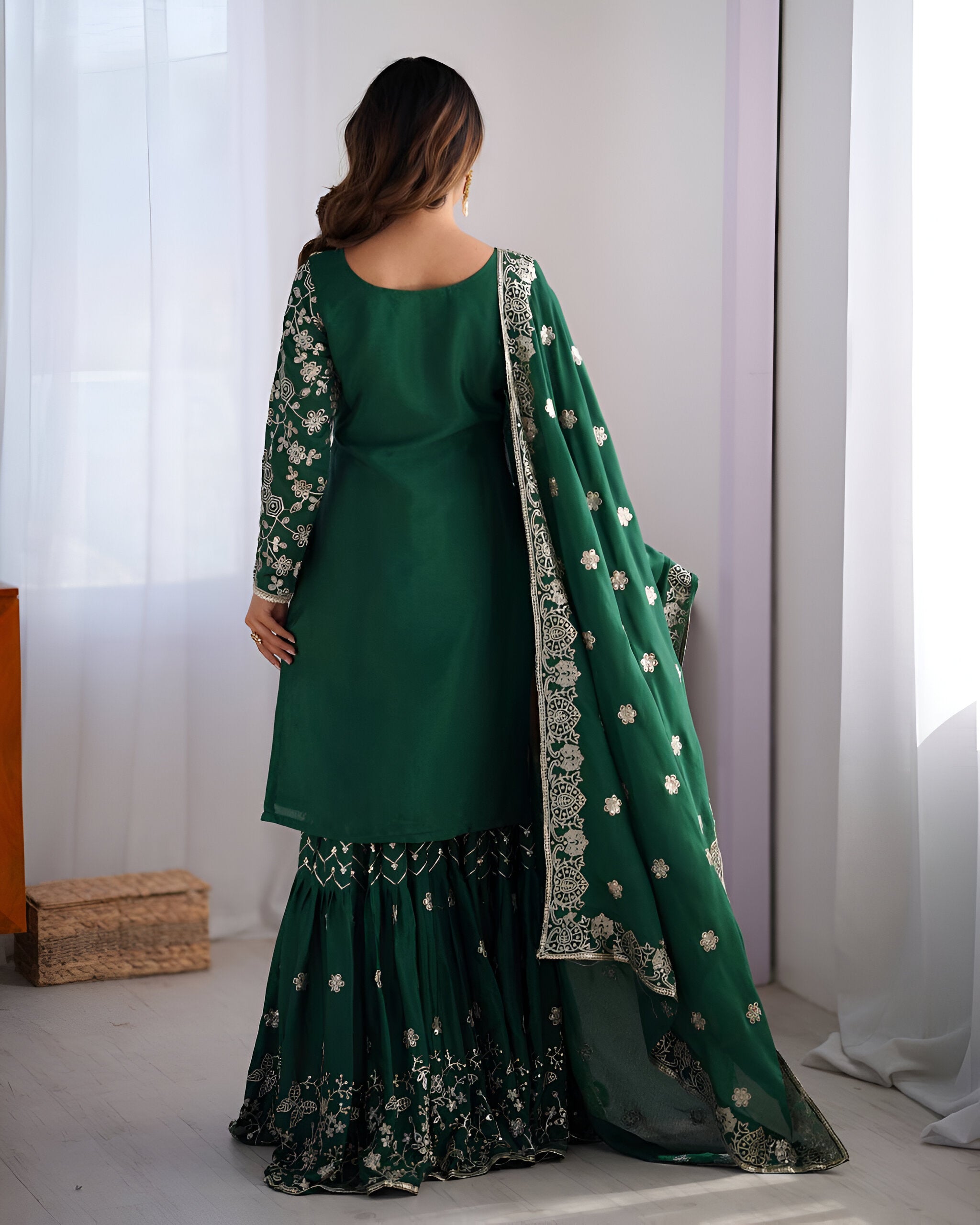 Women's Designer Wedding Wear Sharara Suit For Women Trendia Women's Designer Wedding Wear Sharara Suit For Women Trendia