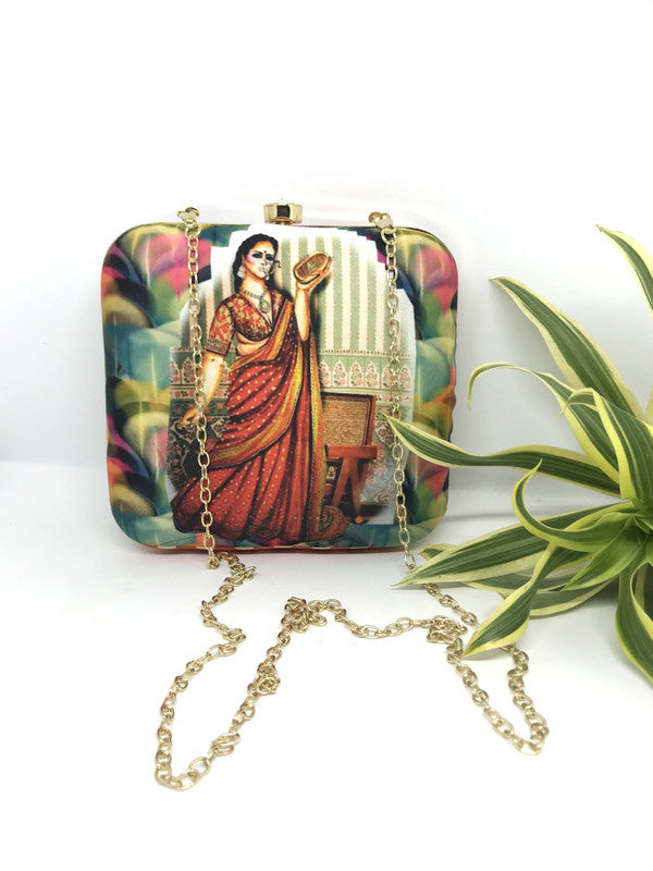 Women's Multi Poly Digital Print Hand Bag - Desi India