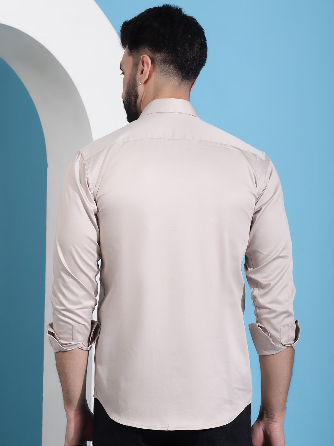 Men's Cotton Solid Casual Shirt - Taantav