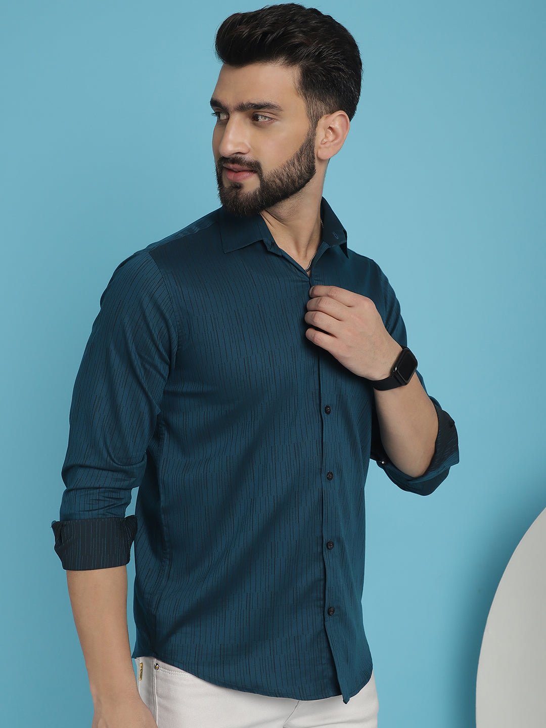 Men's Woven Design Casual Shirt - Taantav