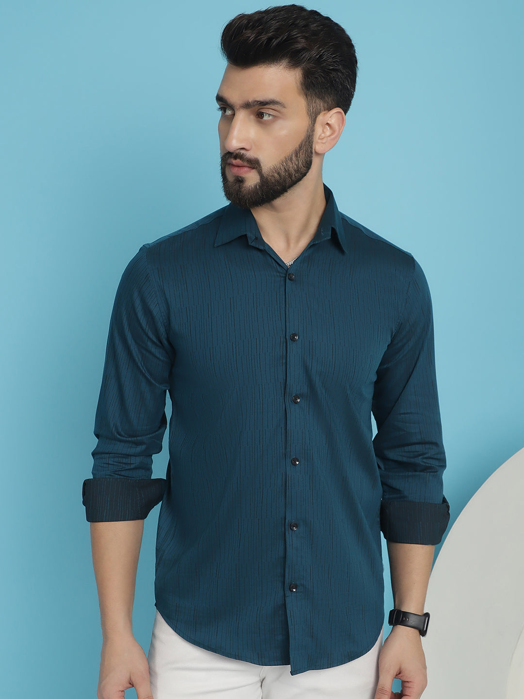 Men's Woven Design Casual Shirt - Taantav