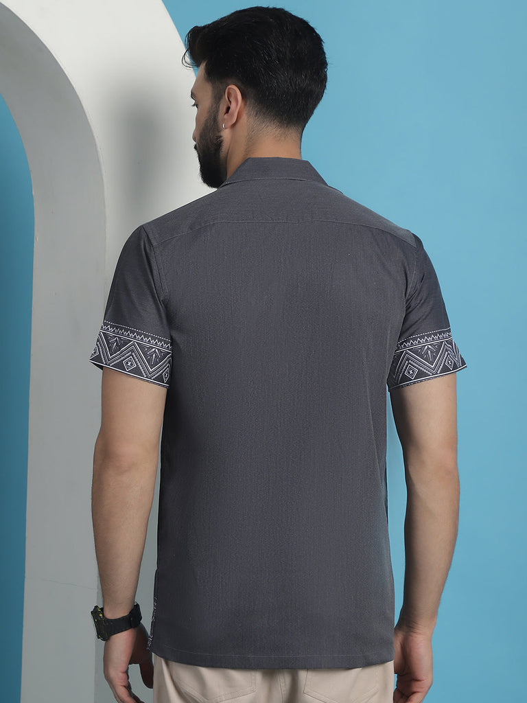 Men's Printed Half Sleeve Lycra Shirt for Men