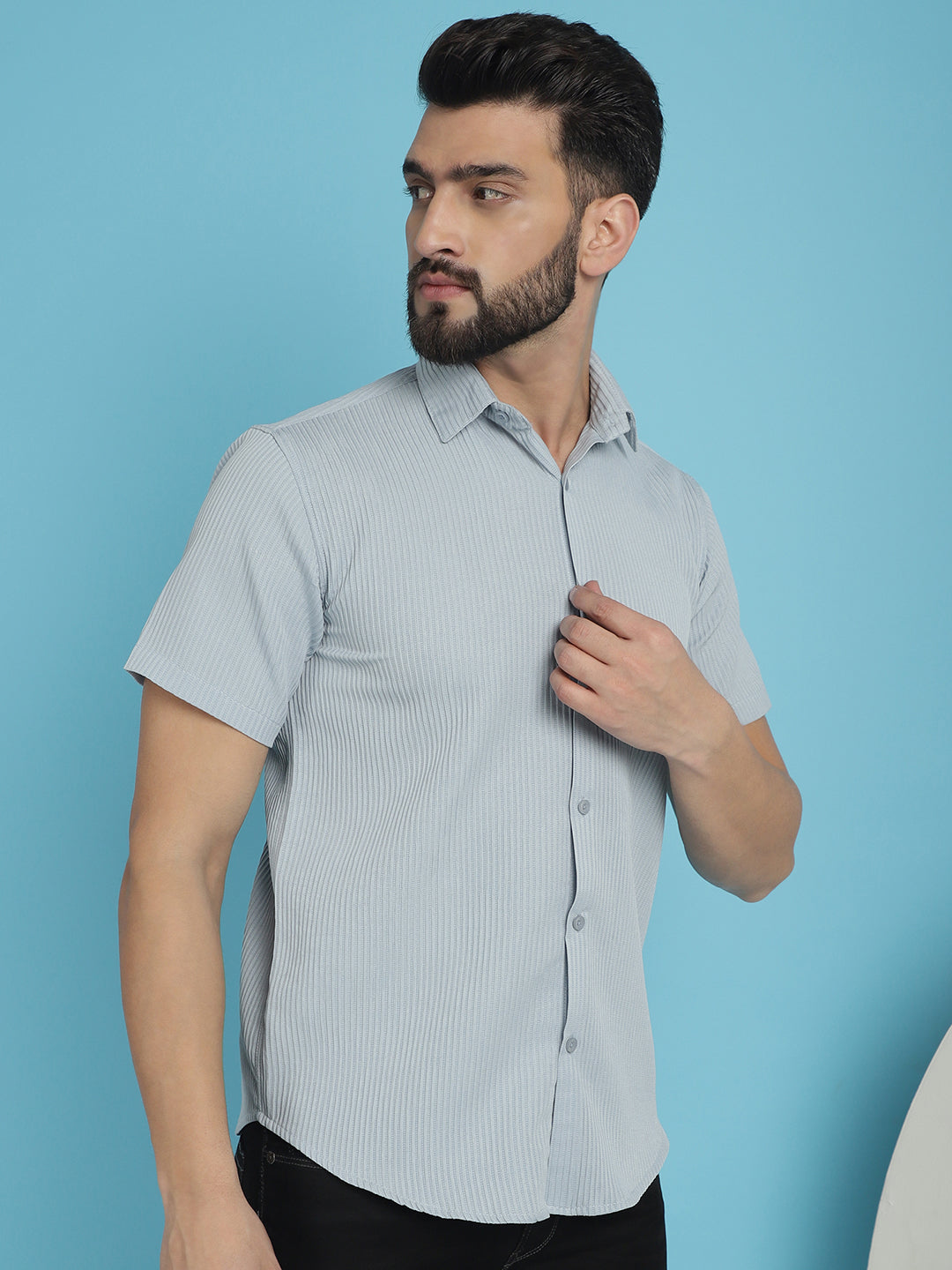 Men's Striped Half Sleeve Casual Shirt for - Taantav