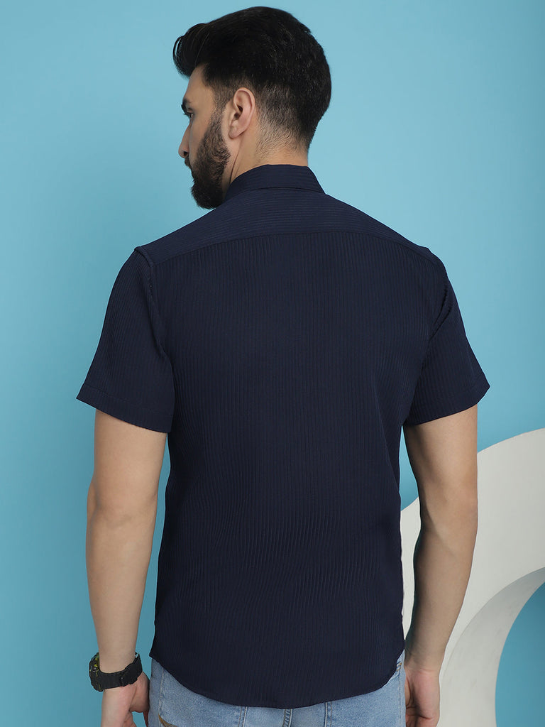 Men's Striped Half Sleeve Casual Shirt for