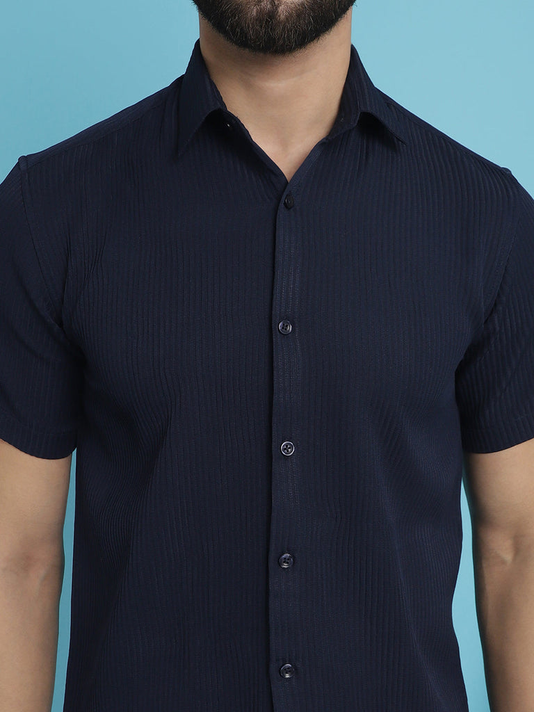 Men's Striped Half Sleeve Casual Shirt for