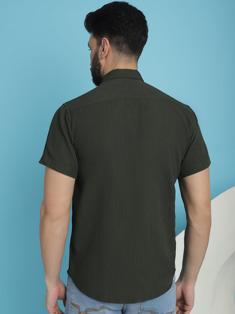 Men's Striped Half Sleeve Casual Shirt for