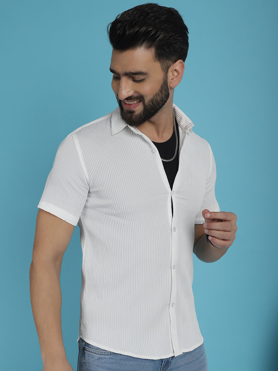 Men's Striped Half Sleeve Casual Shirt for - Taantav