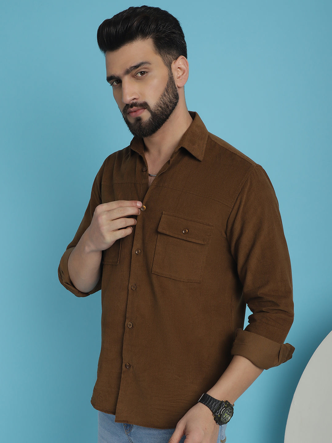 Men's Standard Corduroy Cotton Shirt - Taantav