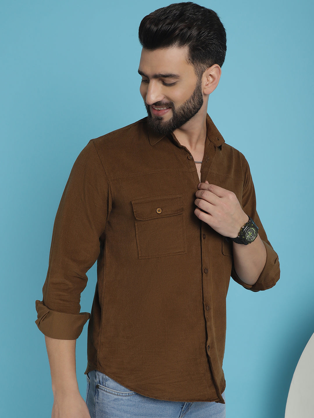 Men's Standard Corduroy Cotton Shirt - Taantav