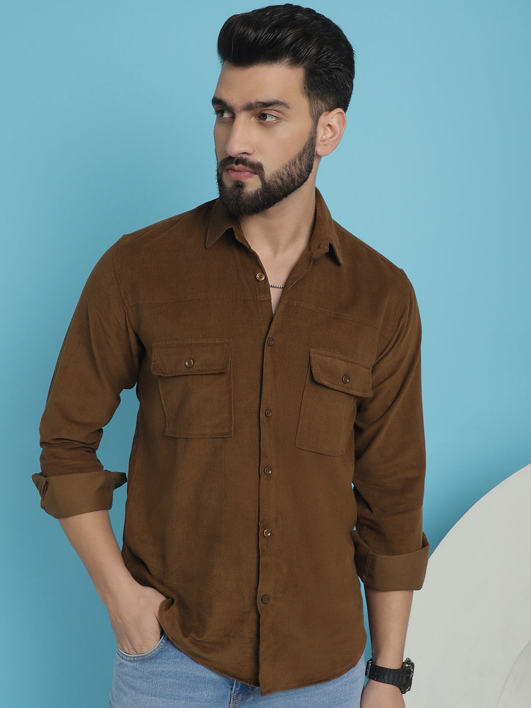 Men's Standard Corduroy Cotton Shirt - Taantav