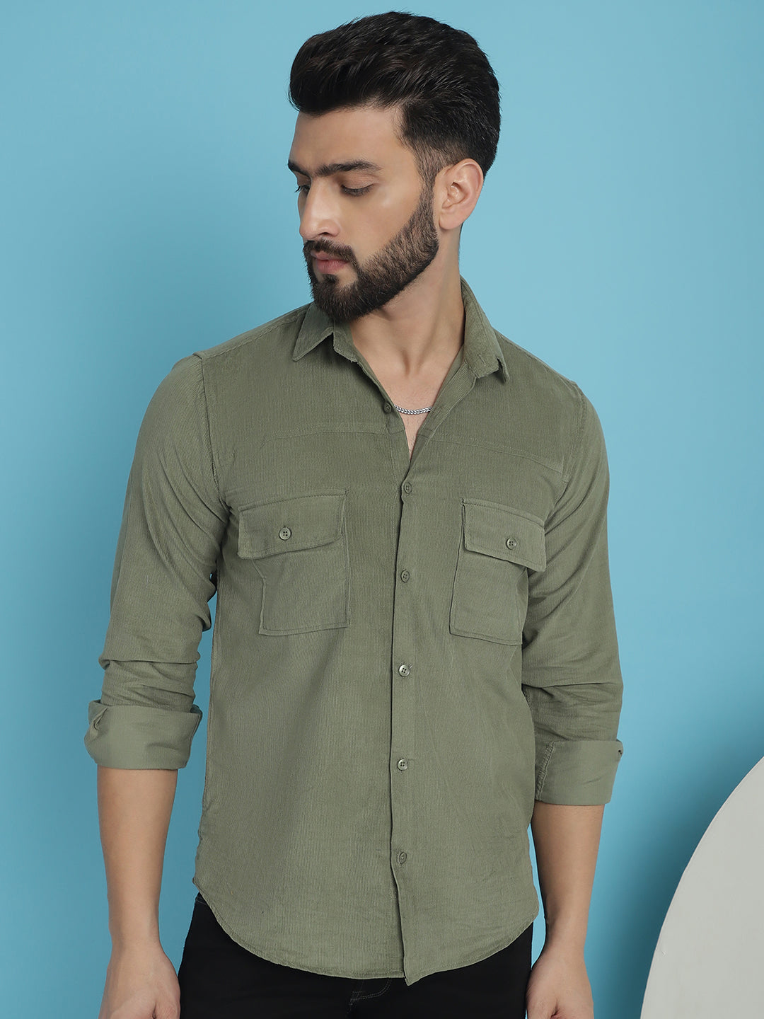 Men's Standard Corduroy Cotton Shirt - Taantav