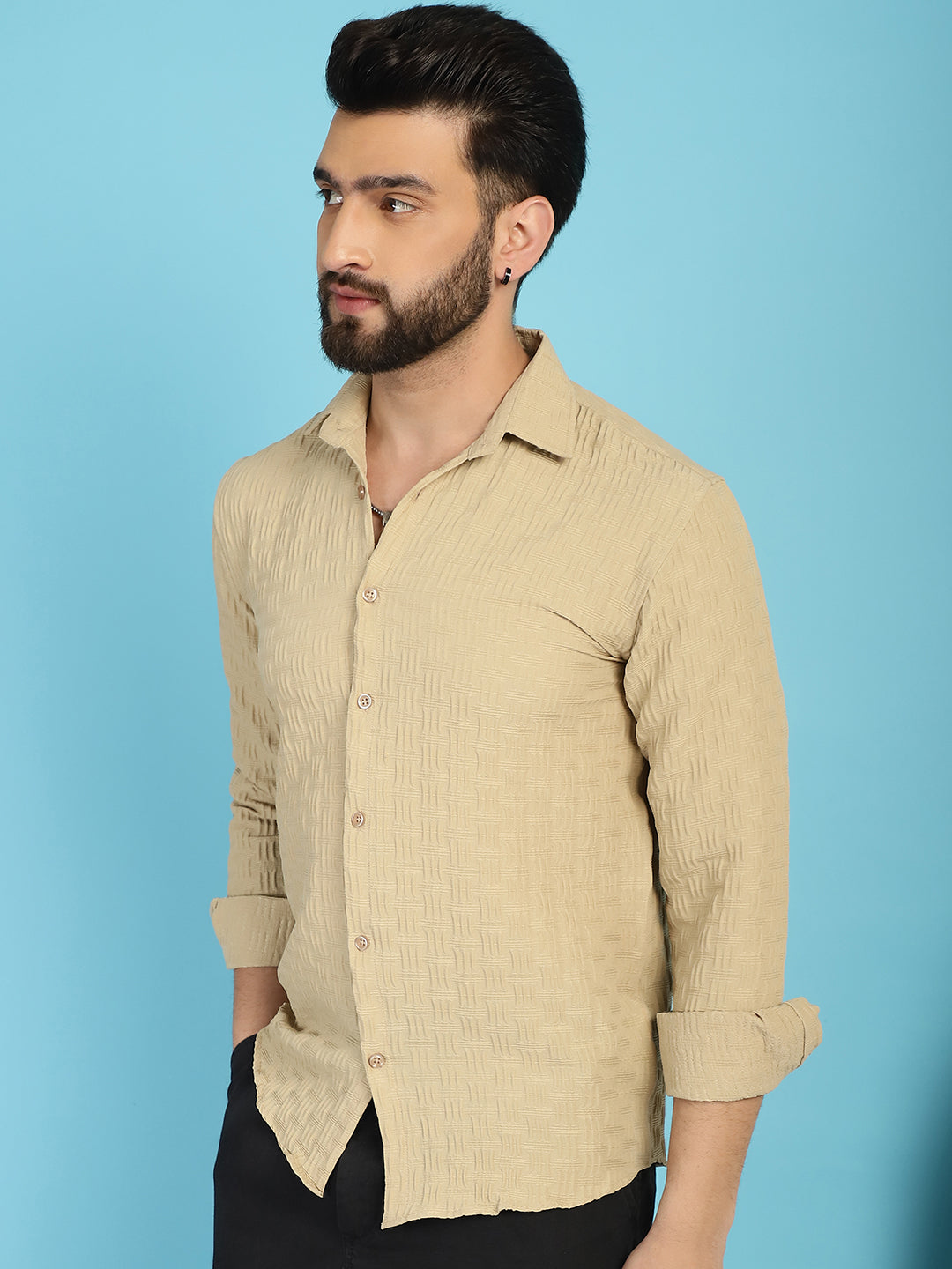 Men's Woven Design Casual Shirt for - Taantav