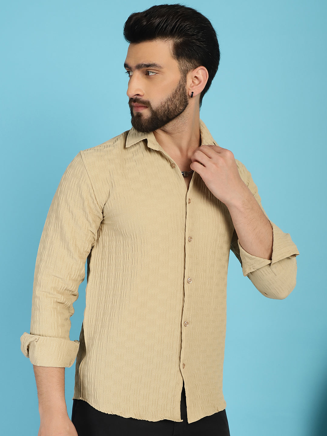 Men's Woven Design Casual Shirt for - Taantav