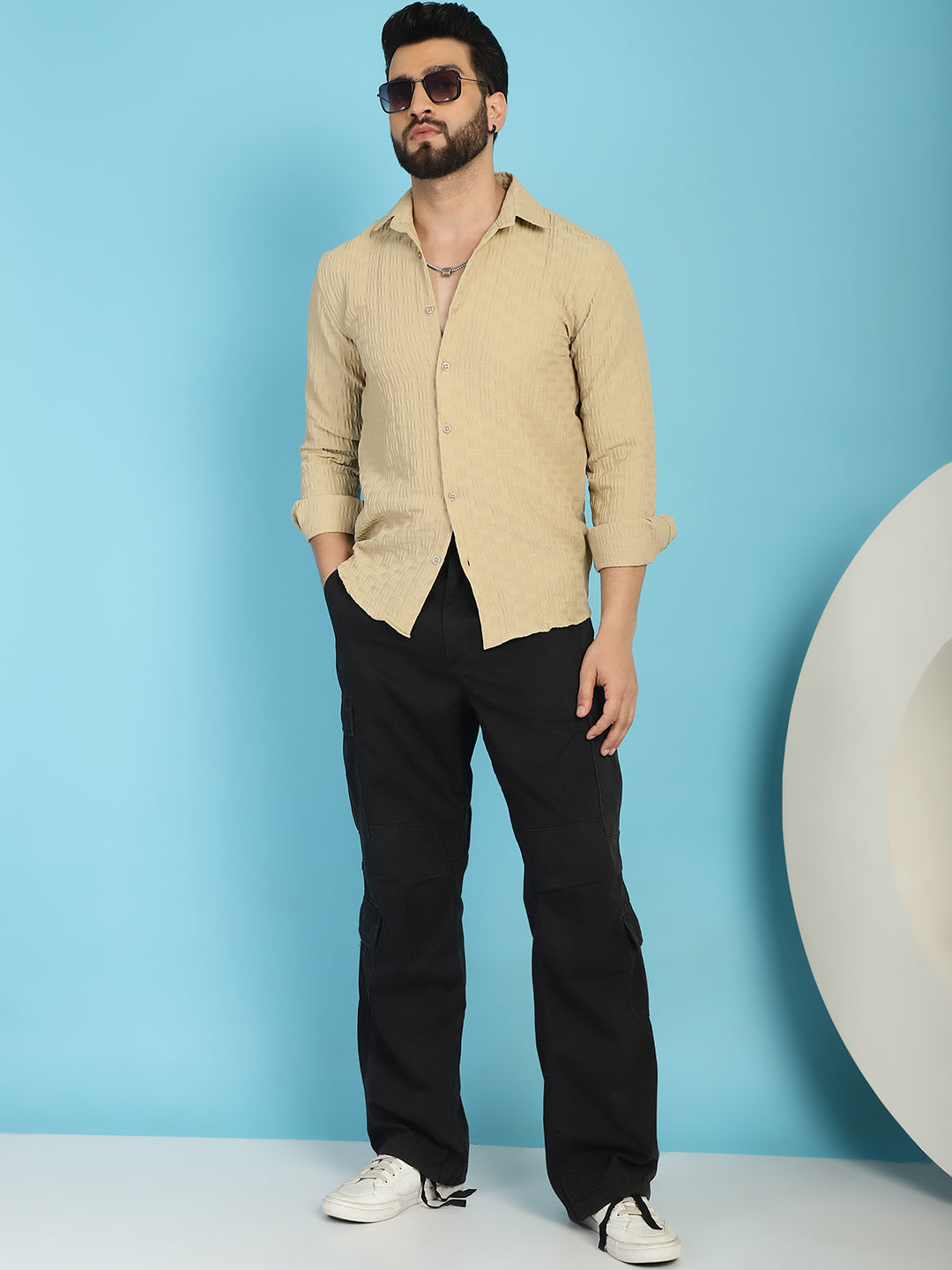 Men's Woven Design Casual Shirt for - Taantav