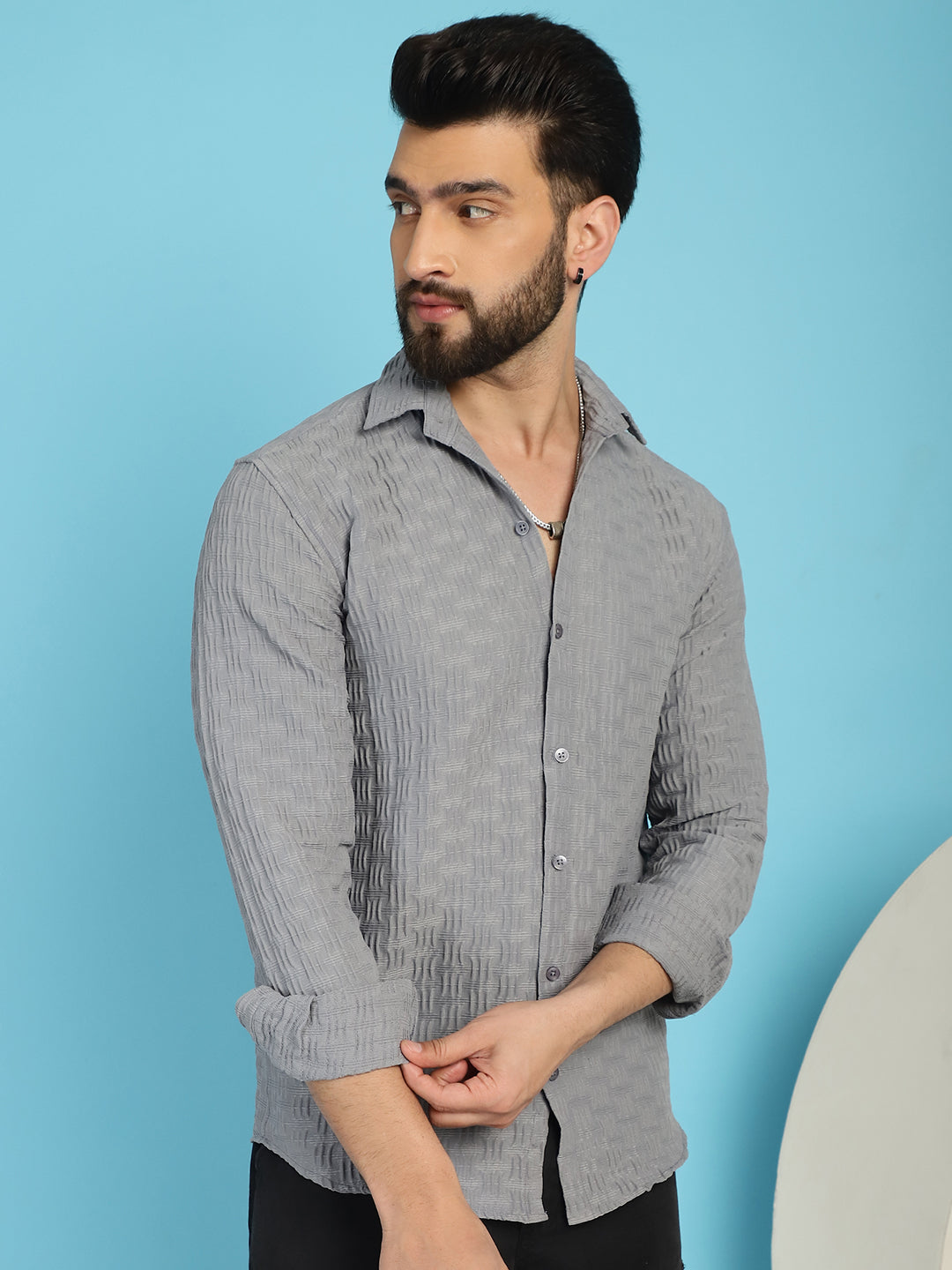 Men's Woven Design Casual Shirt for - Taantav