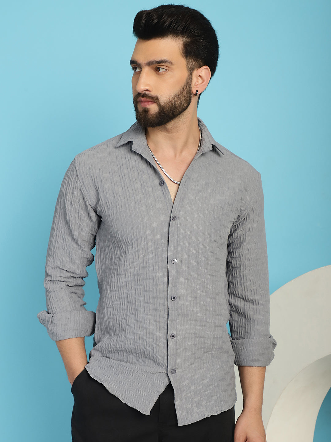 Men's Woven Design Casual Shirt for - Taantav