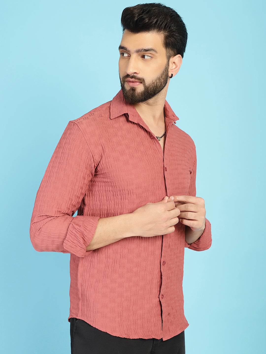 Men's Woven Design Casual Shirt for - Taantav