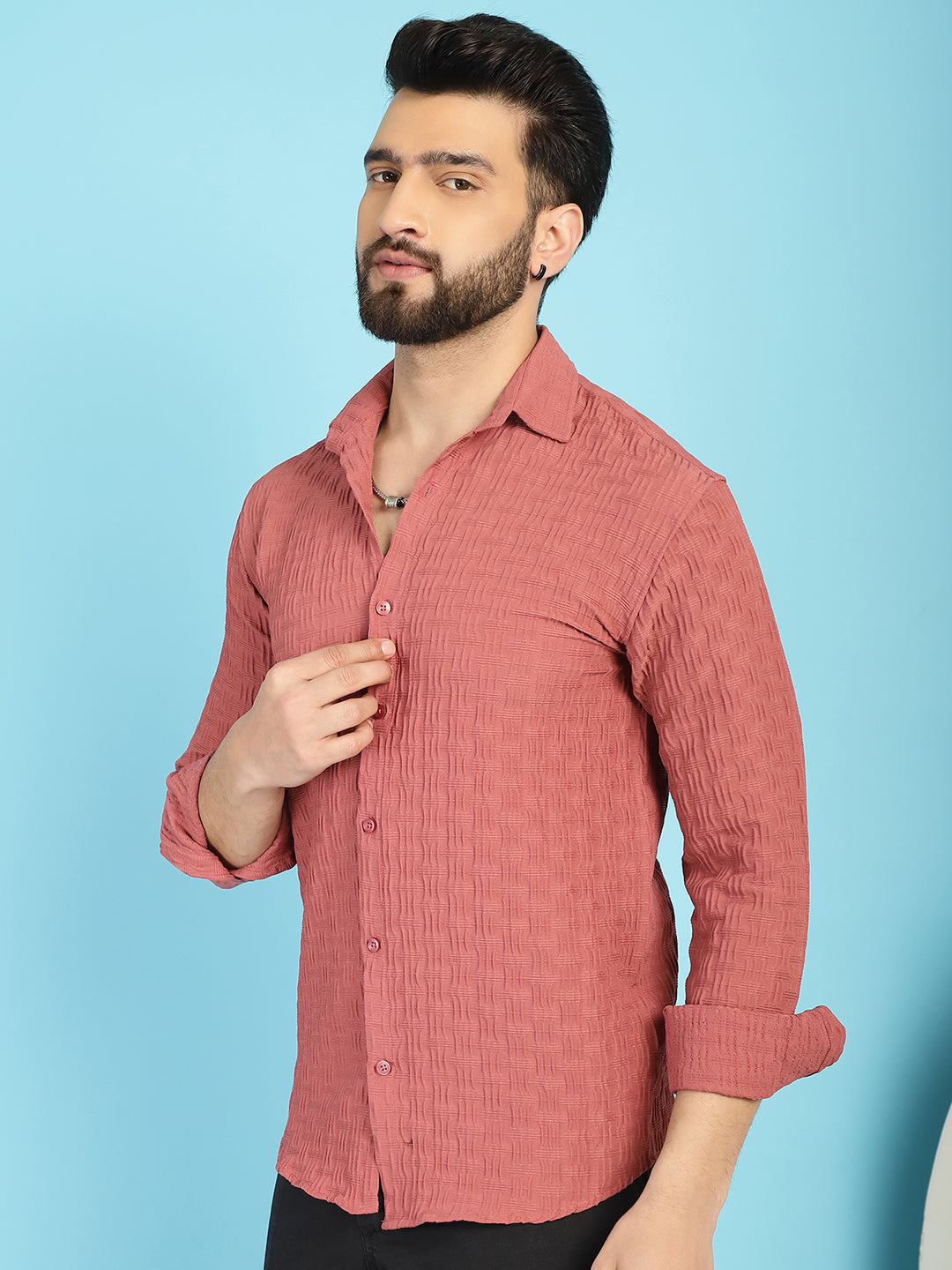 Men's Woven Design Casual Shirt for - Taantav