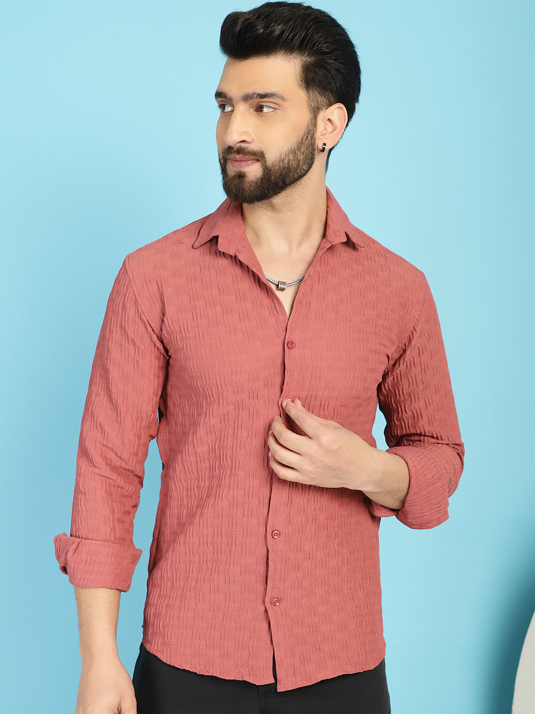 Men's Woven Design Casual Shirt for - Taantav