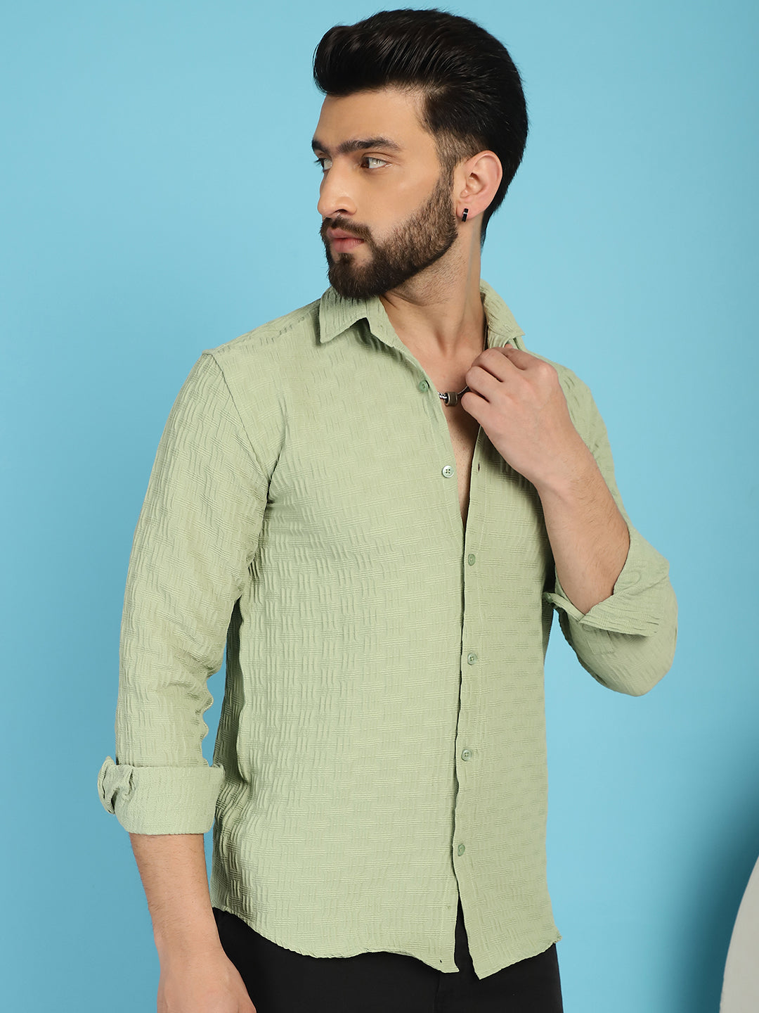 Men's Woven Design Casual Shirt for - Taantav