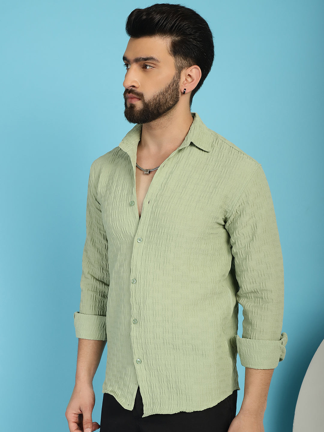 Men's Woven Design Casual Shirt for - Taantav