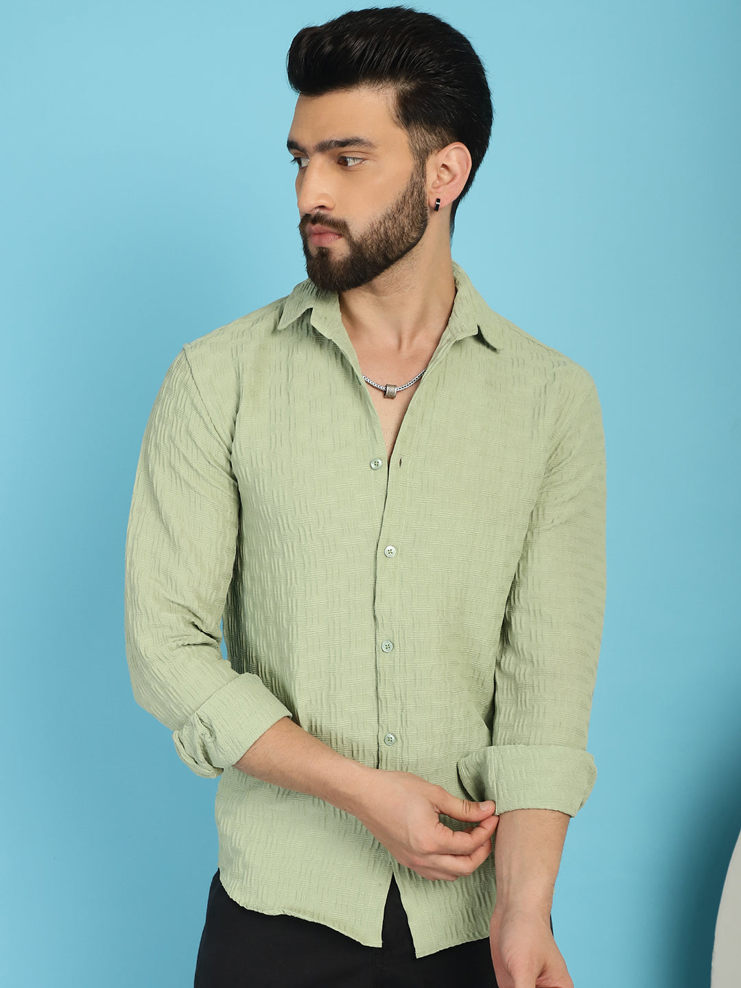 Men's Woven Design Casual Shirt for - Taantav