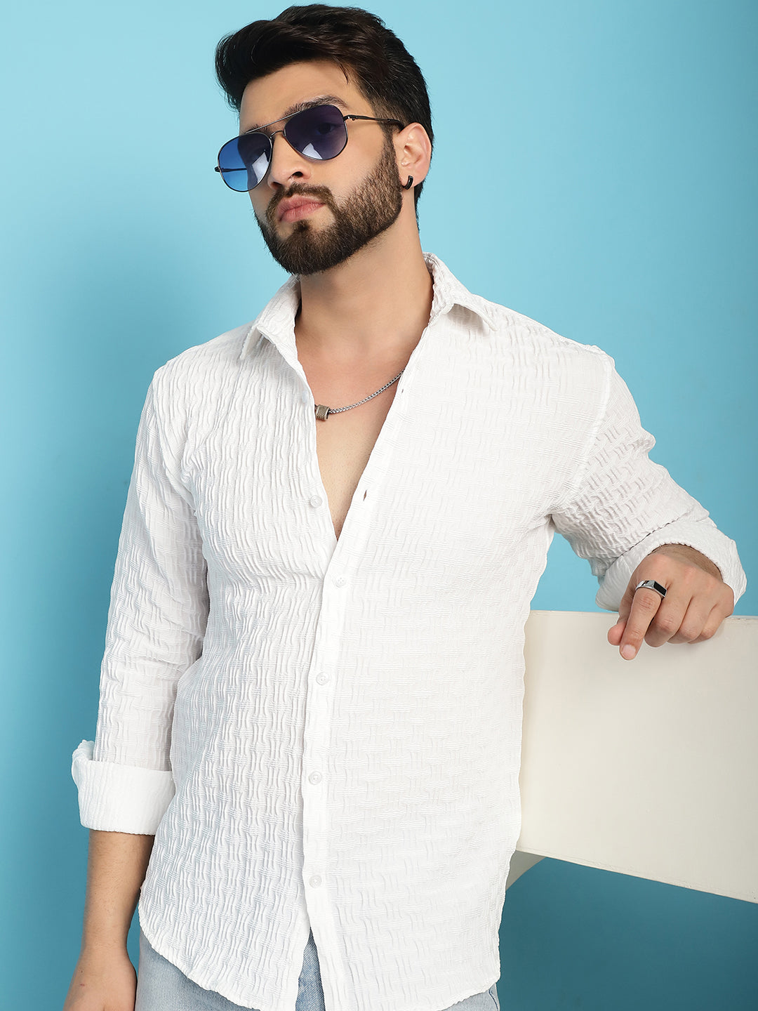 Men's Woven Design Casual Shirt for - Taantav