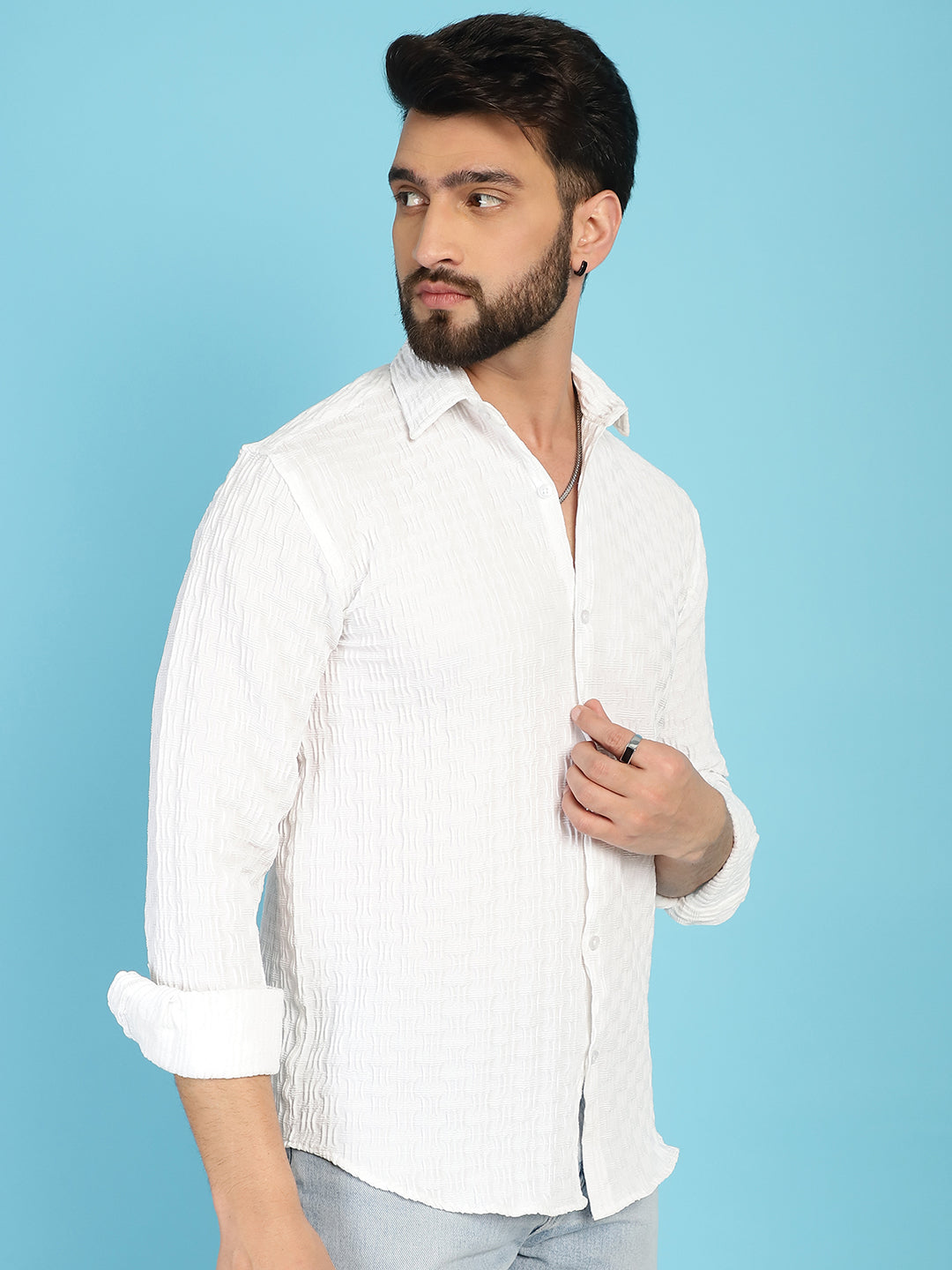 Men's Woven Design Casual Shirt for - Taantav