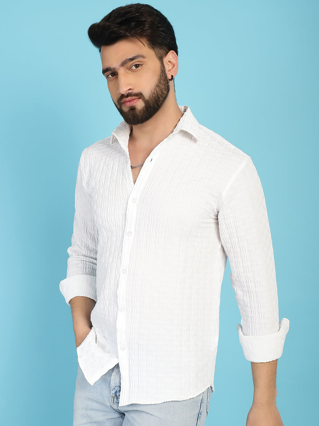 Men's Woven Design Casual Shirt for - Taantav