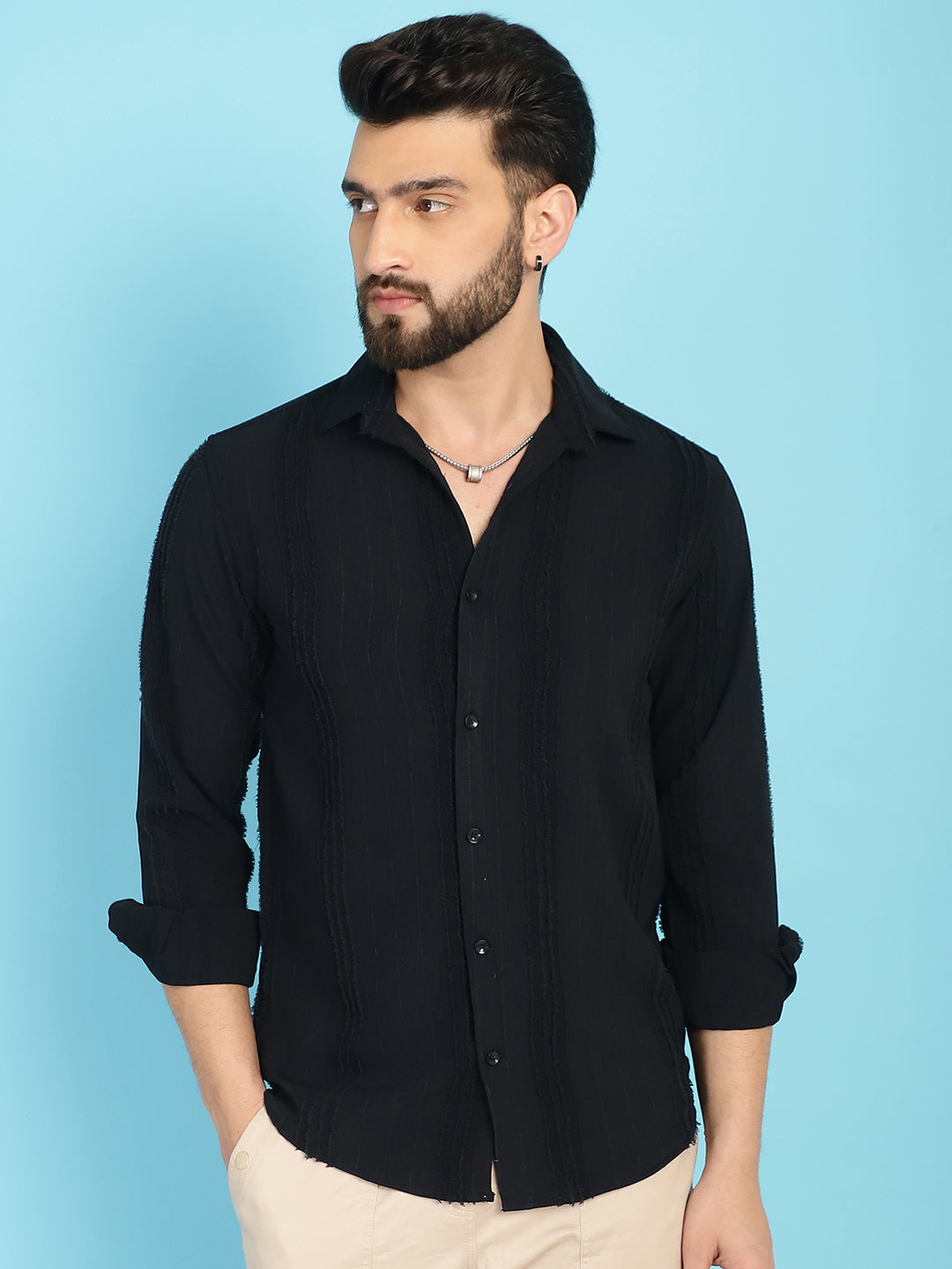 Men's Self Design Casual Shirt for - Taantav