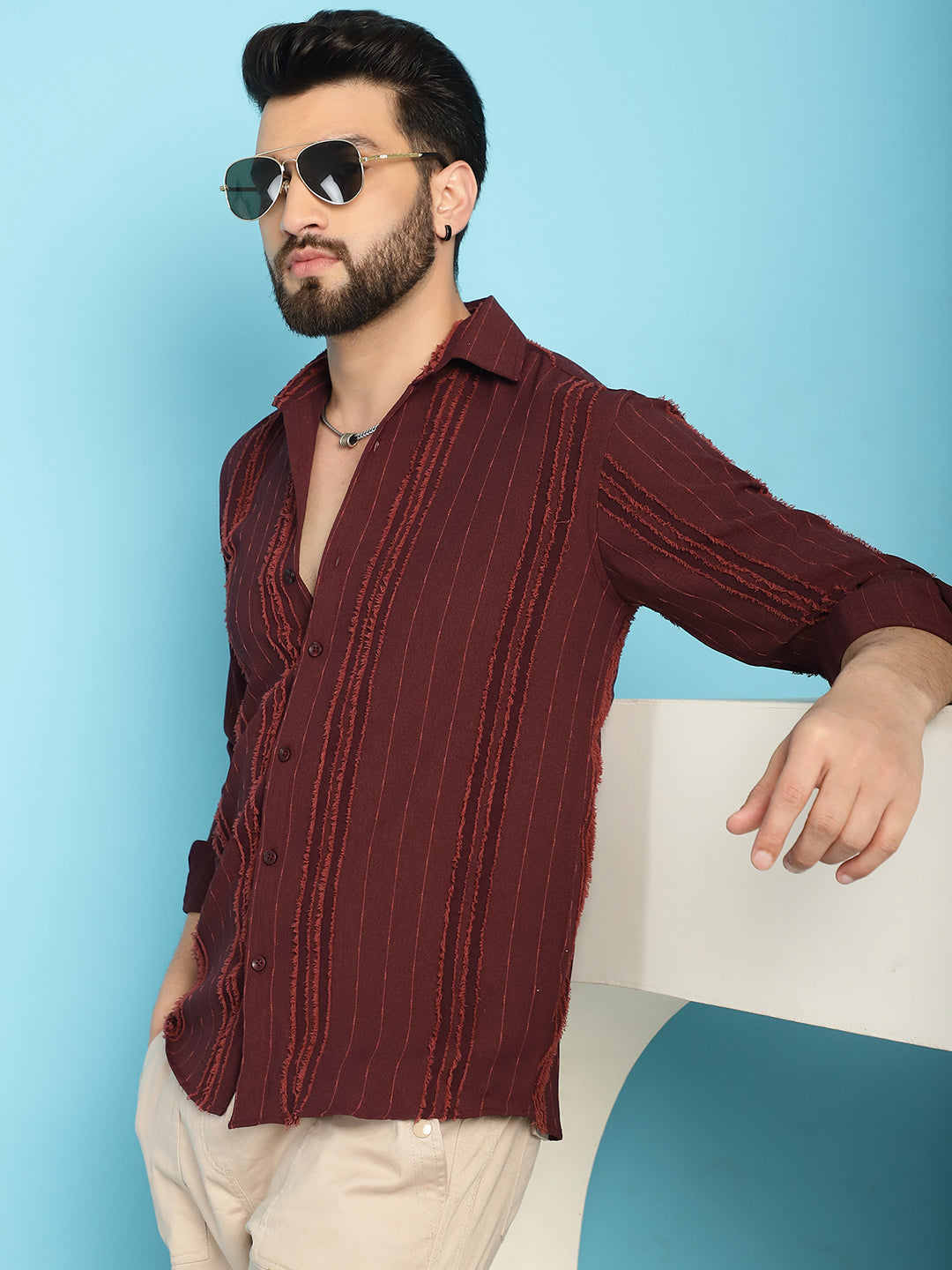 Men's Self Design Casual Shirt for - Taantav