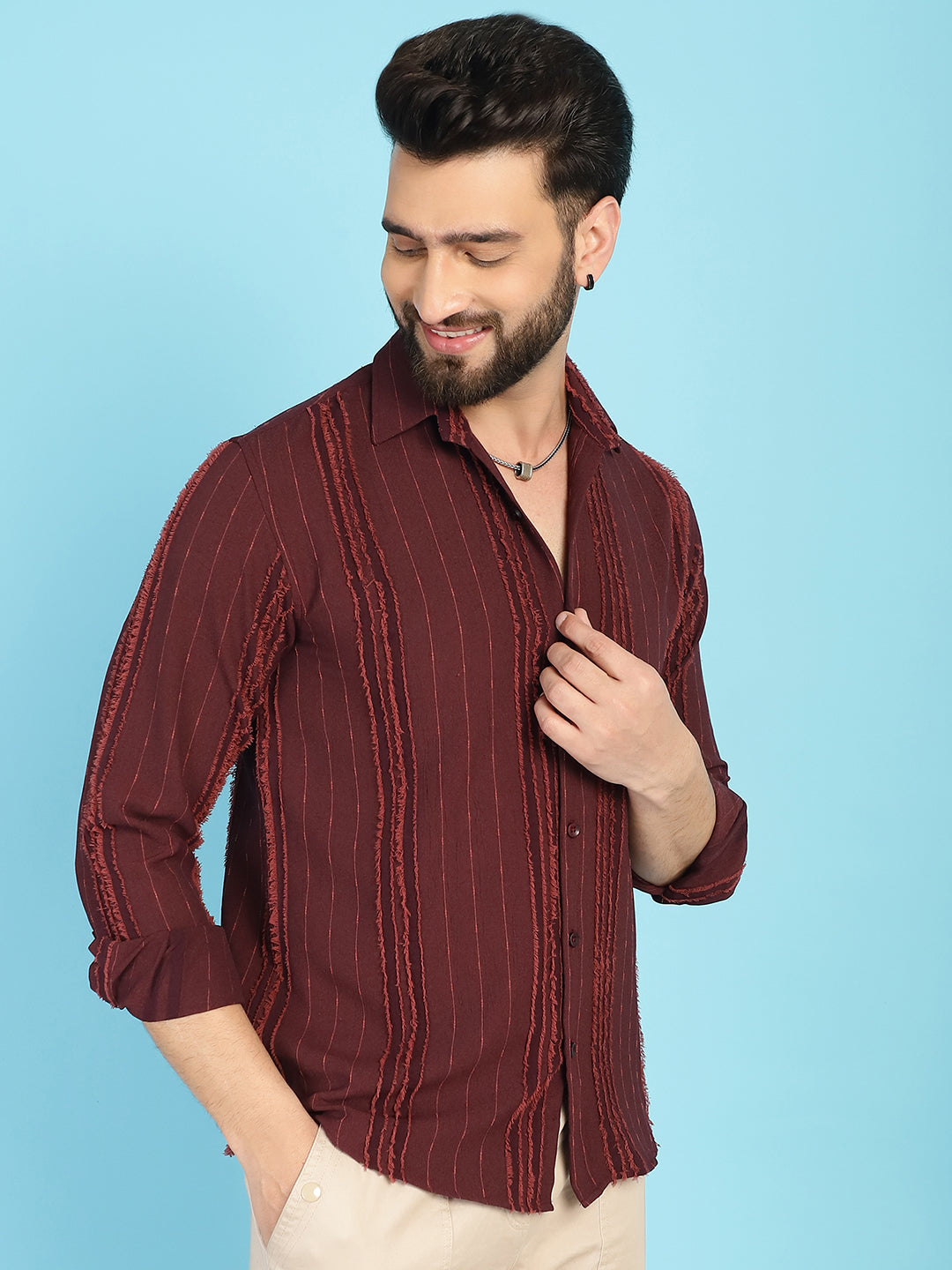 Men's Self Design Casual Shirt for - Taantav