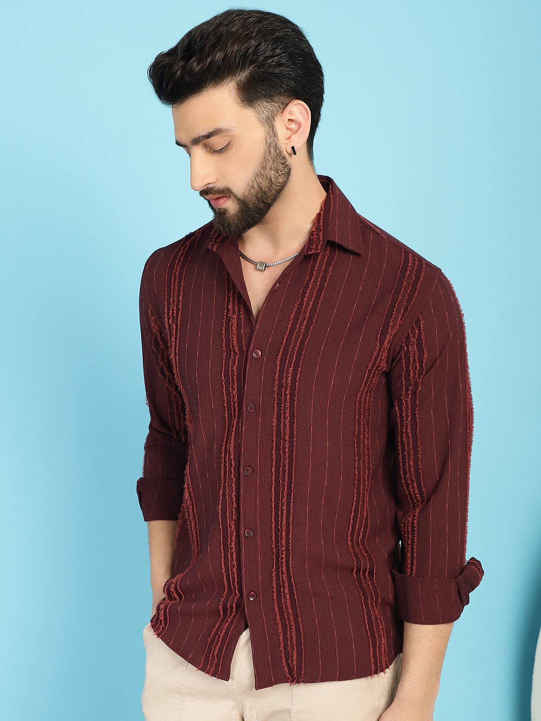 Men's Self Design Casual Shirt for - Taantav