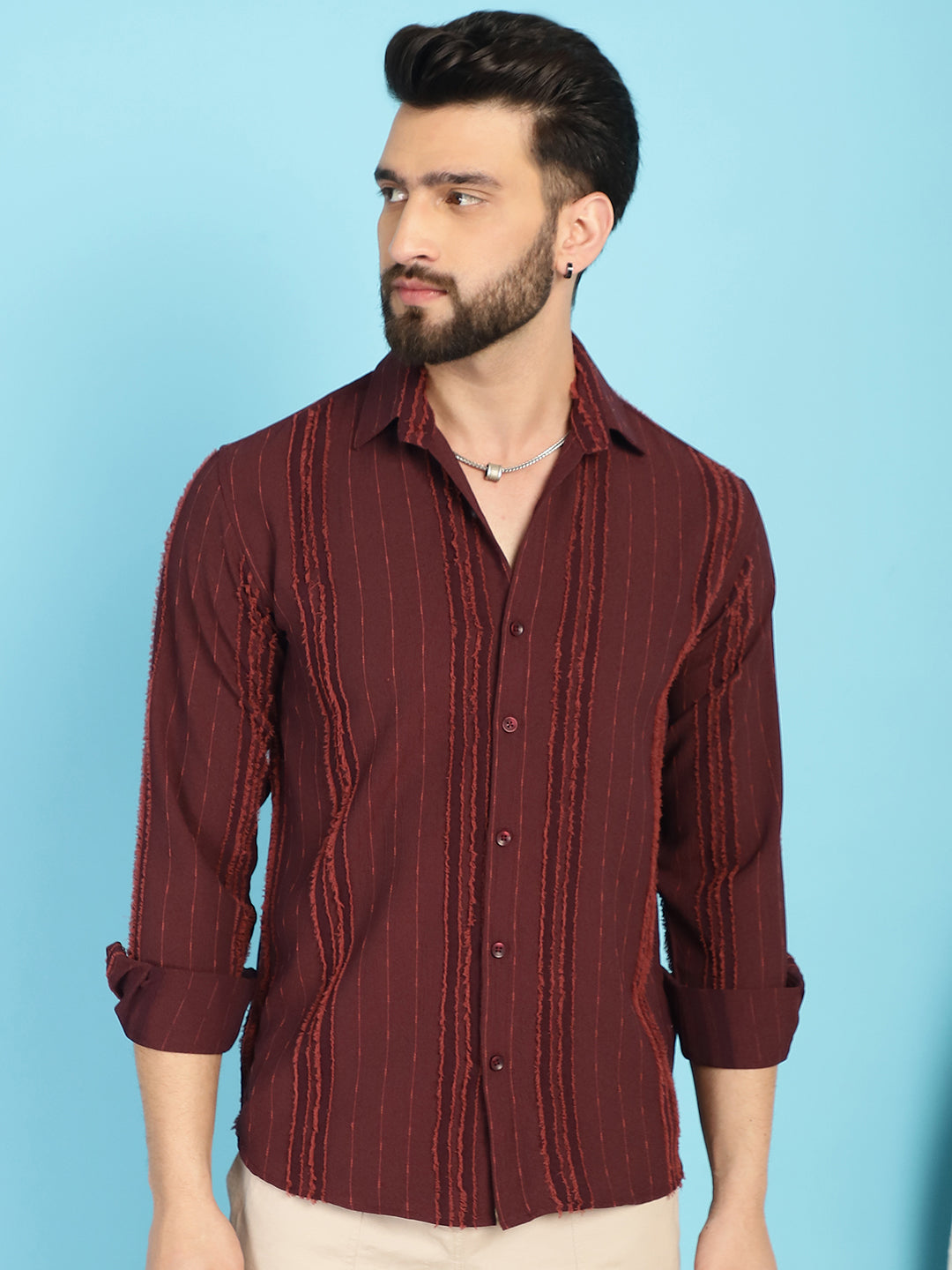 Men's Self Design Casual Shirt for - Taantav