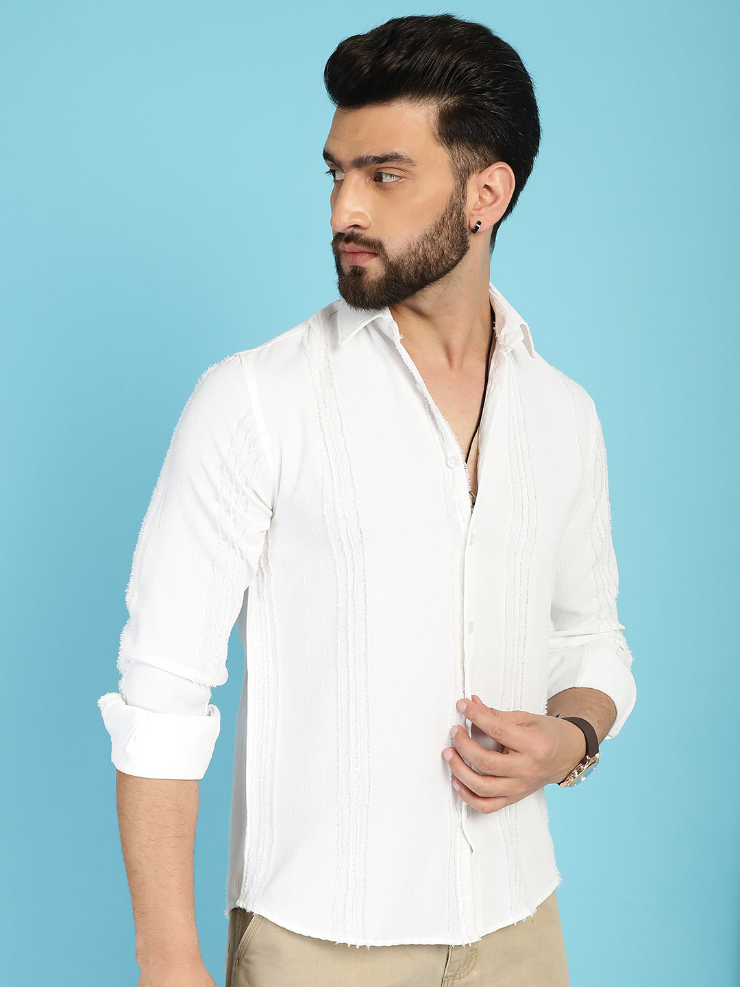 Men's Self Design Casual Shirt for - Taantav