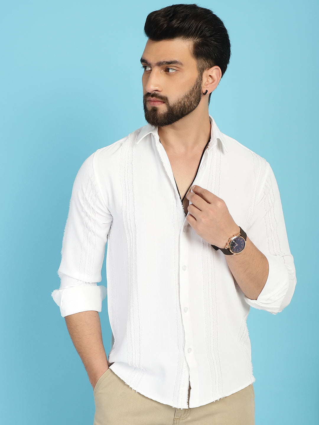 Men's Self Design Casual Shirt for - Taantav