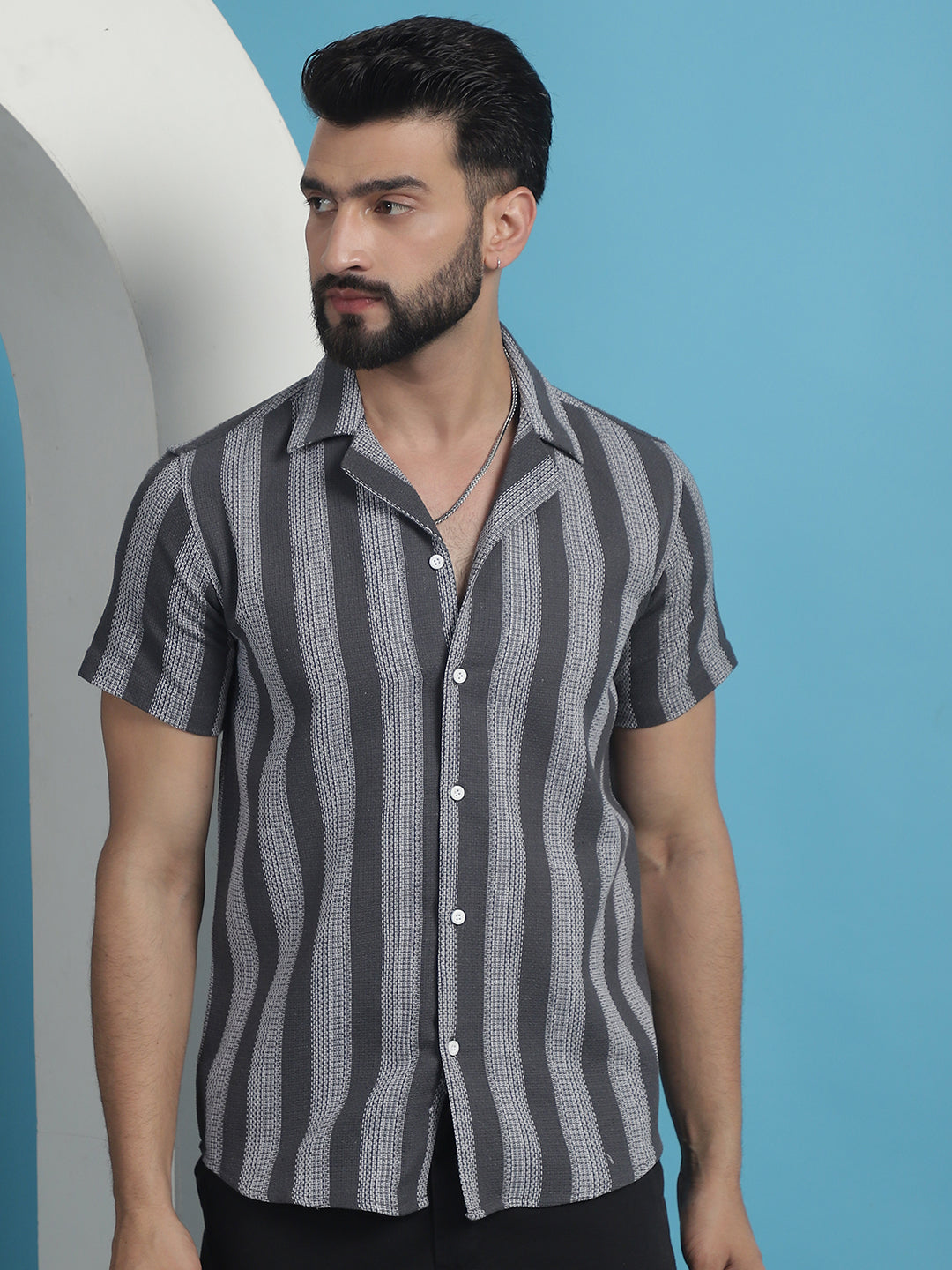 Men's Printed Half Sleeve Cotton Shirt for Men - Taantav