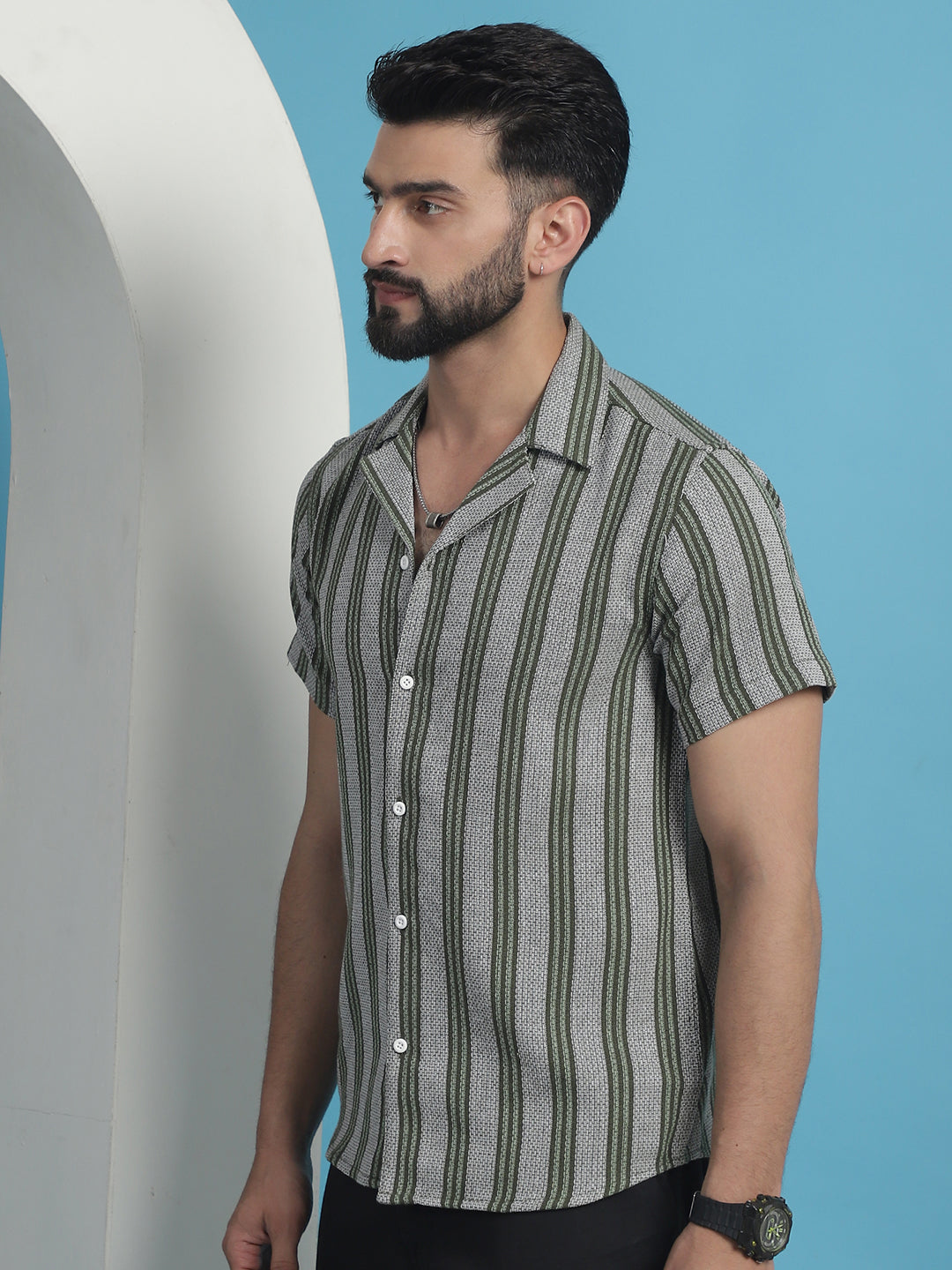 Men's Printed Half Sleeve Cotton Shirt for Men - Taantav