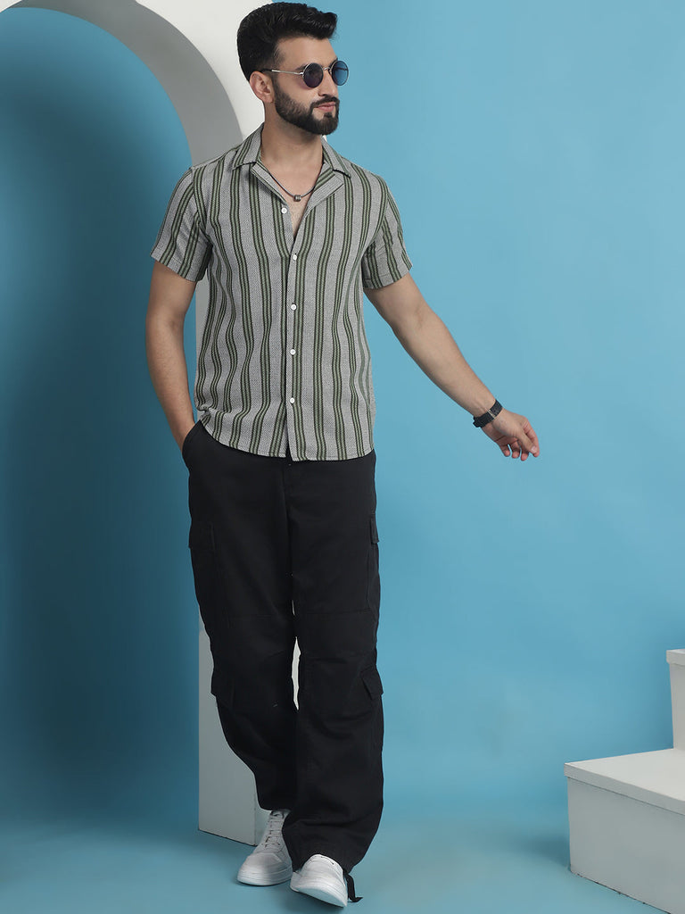 Men's Printed Half Sleeve Cotton Shirt for Men