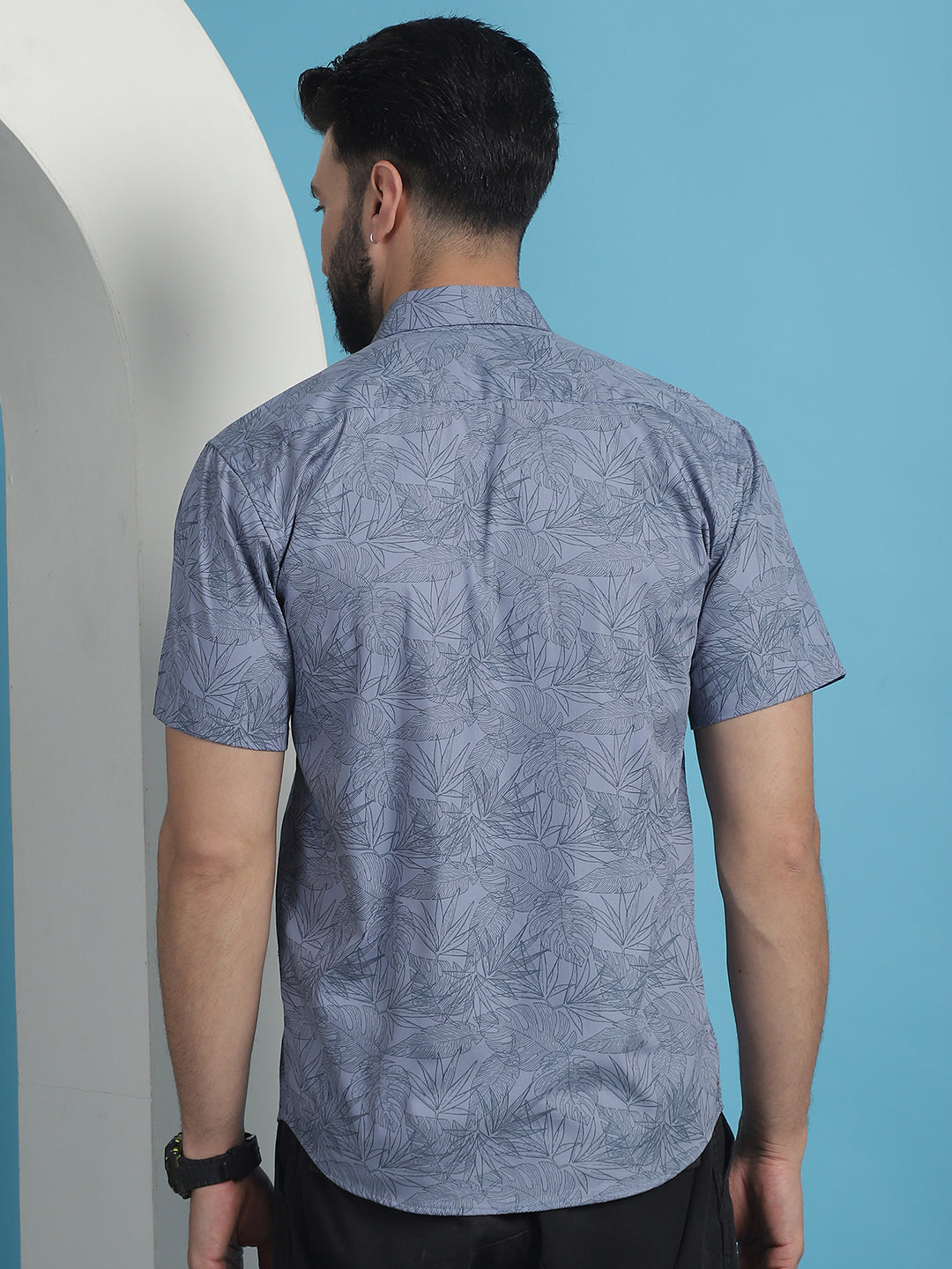 Men's Printed Half Sleeve Cotton Shirt for Men - Taantav