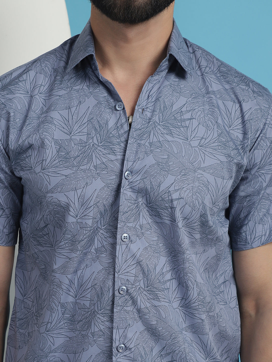 Men's Printed Half Sleeve Cotton Shirt for Men - Taantav