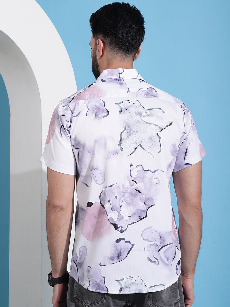 Men's Classic Floral Printed Cotton Casual Shirt