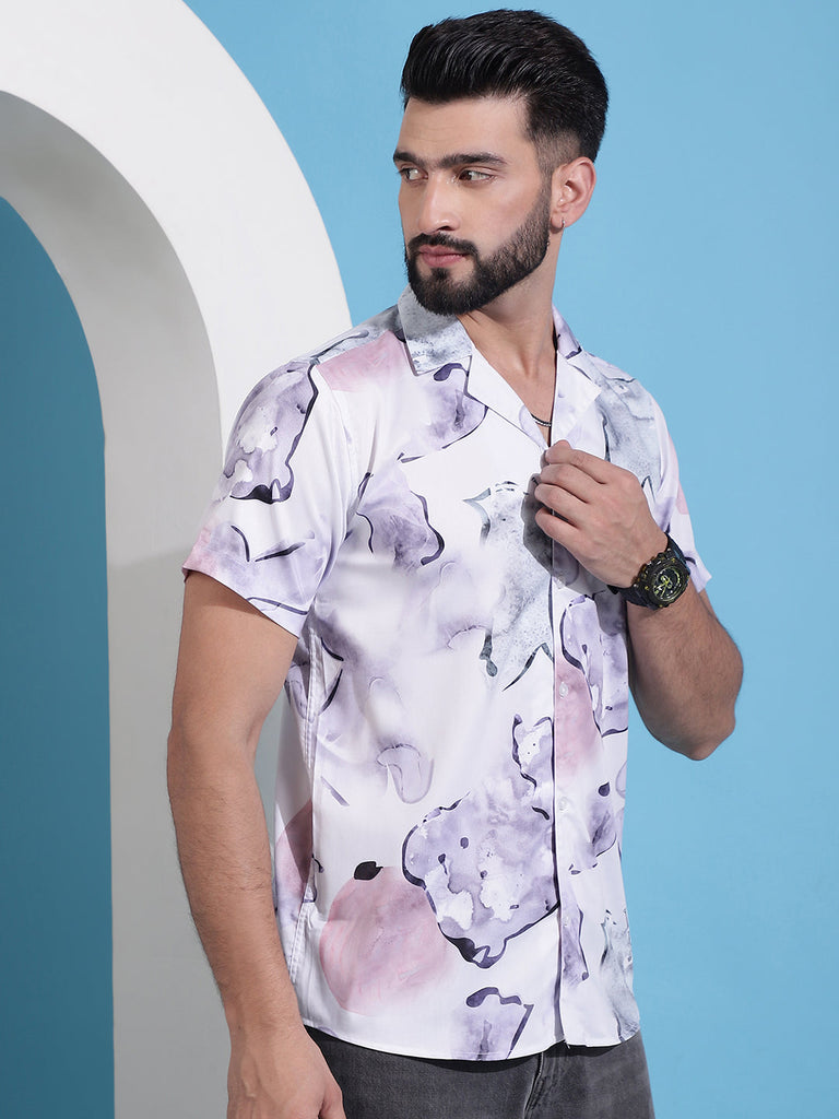 Men's Classic Floral Printed Cotton Casual Shirt