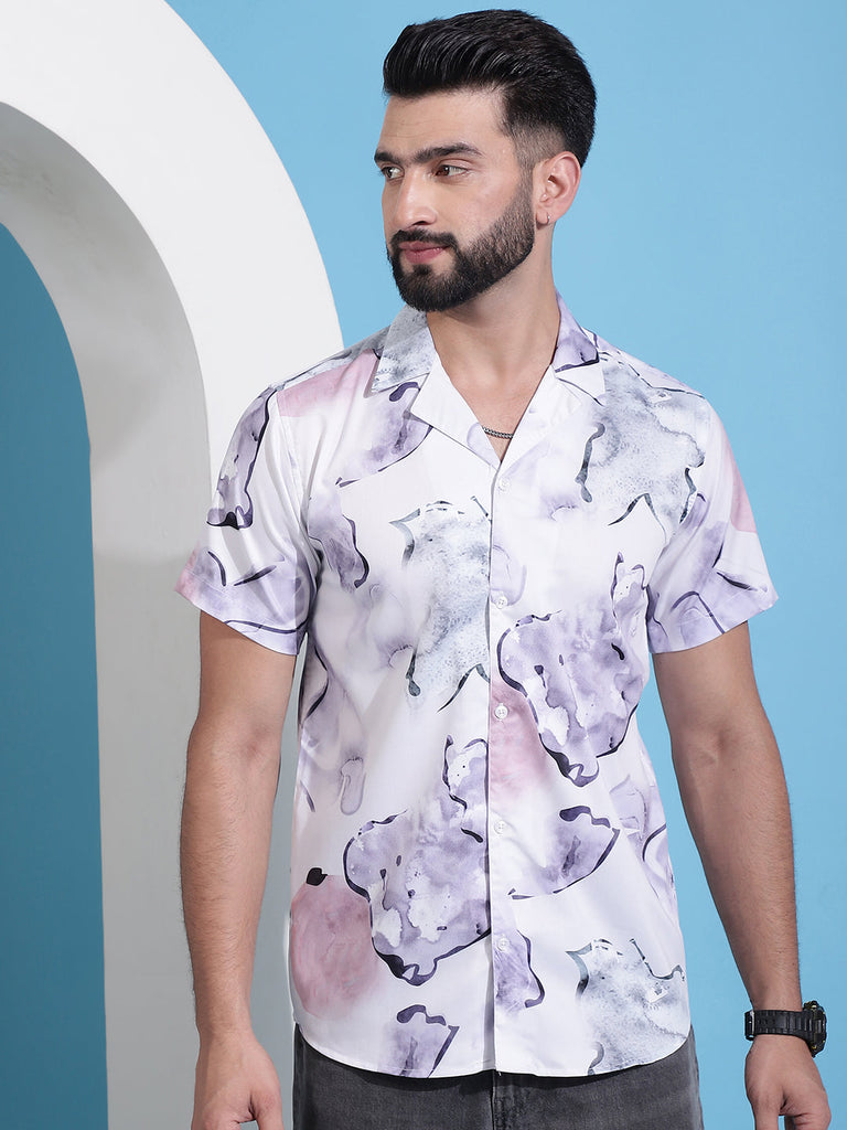 Men's Classic Floral Printed Cotton Casual Shirt