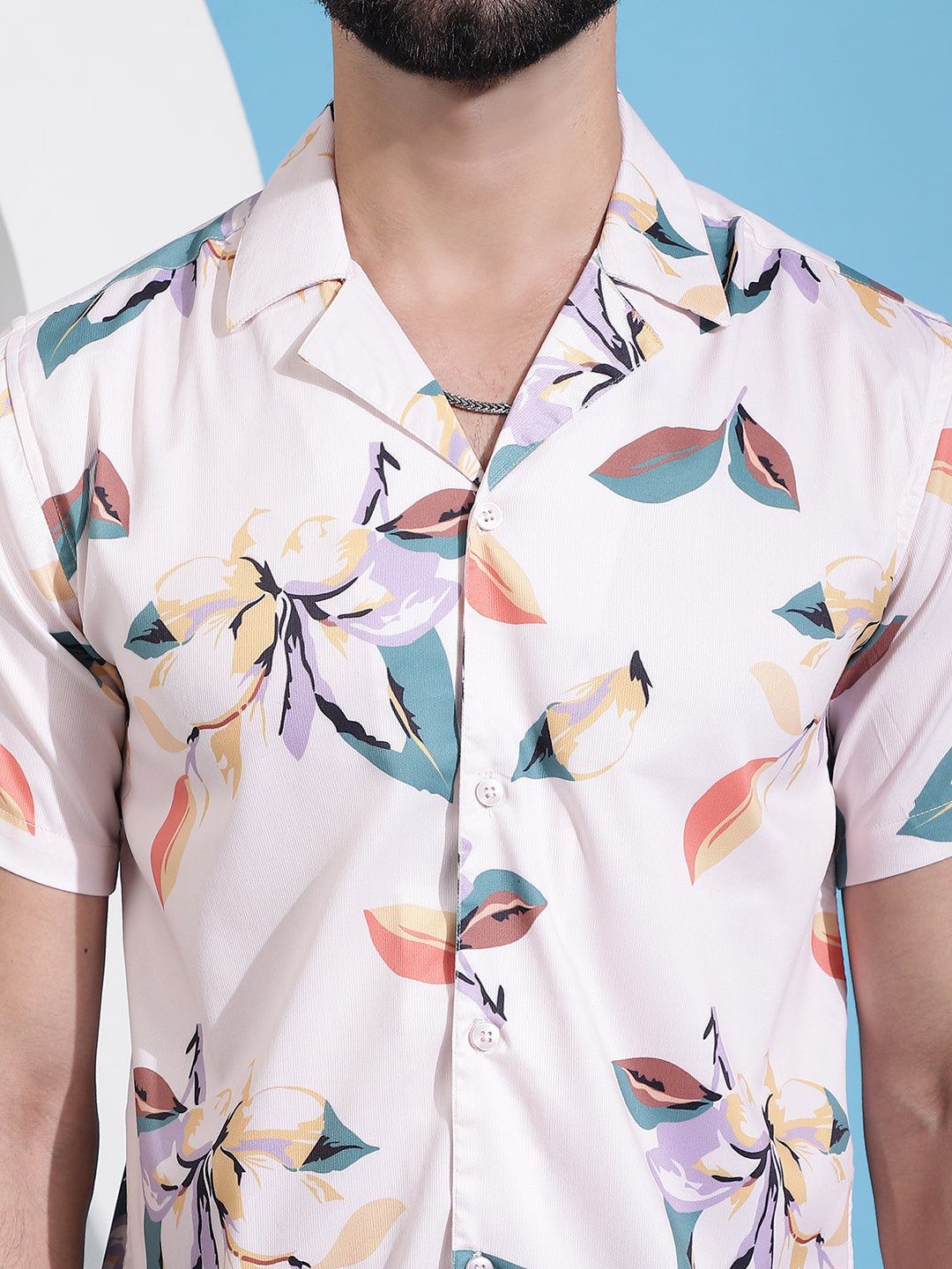 Men's Classic Floral Printed Cotton Casual Shirt - Taantav