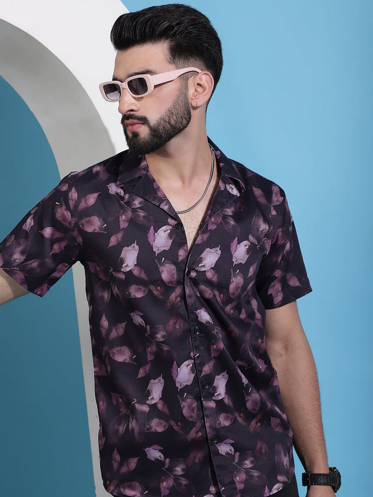 Men's Classic Floral Printed Cotton Casual Shirt